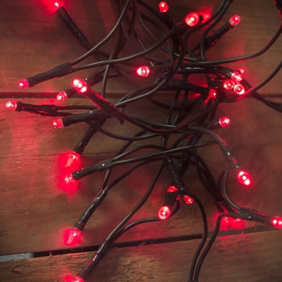 LED piros fényfüzér karácsonyfára