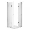 KERRIA szögletes dupla harmonika ajtós zuhanykabin 80x80x200 cm transparent üveg