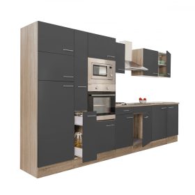 Yorki 360 konyhabútor sonoma tölgy korpusz,selyemfényű antracit fronttal