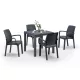 Petri 4+1 kerti bútor garnitúra szett grafit