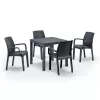 Petri 4+1 kerti bútor garnitúra szett grafit