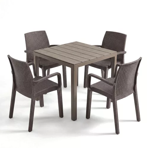 Revio 4+1 kerti bútor garnitúra szett cappuccino