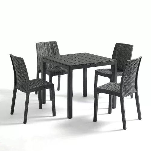 Terra 4+1 kerti bútor garnitúra szett grafit