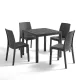 Terra 4+1 kerti bútor garnitúra szett grafit