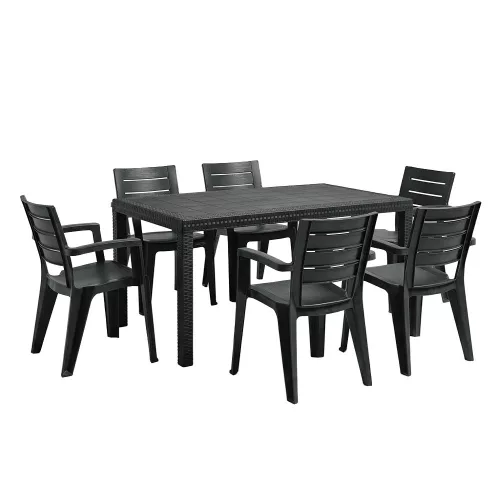 Iza 6+1 kerti bútor garnitúra szett grafit