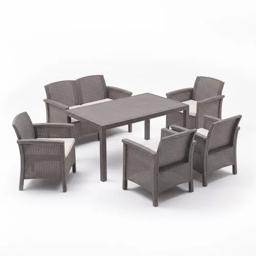 Venus IV 6 személyes kerti bútor garnitúra cappuccino