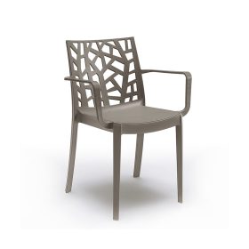 Trinity műanyag karfás kerti szék cappuccino