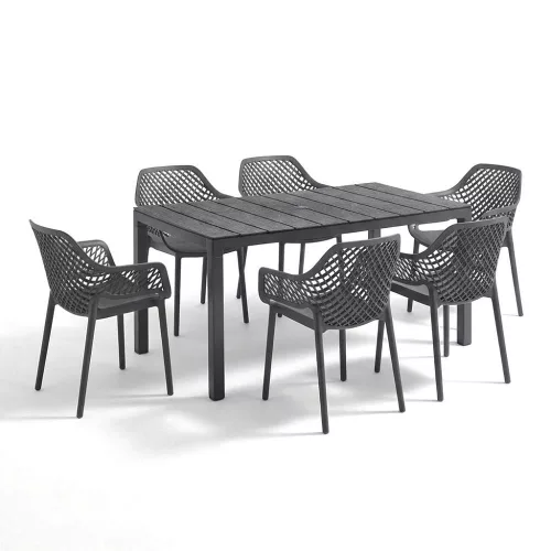 Rino 6+1 kerti bútor garnitúra szett grafit