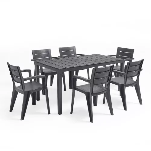 Vivo 6+1 kerti bútor garnitúra szett grafit