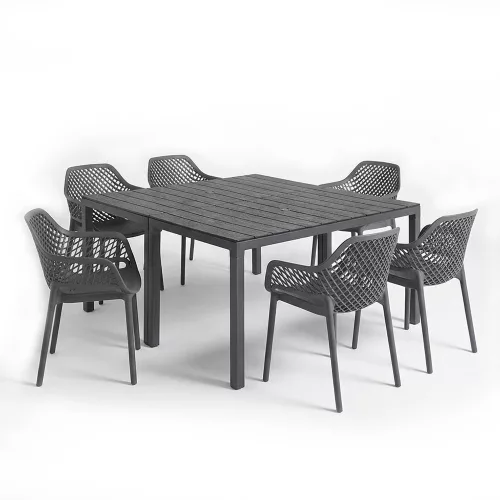 Luno 6+1 kerti bútor garnitúra szett grafit