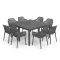 Luno 8+1 kerti bútor garnitúra szett grafit