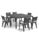Rava 6+1 kerti bútor garnitúra szett grafit