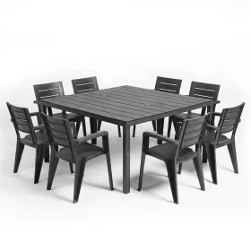 Rava 8+1 kerti bútor garnitúra szett grafit