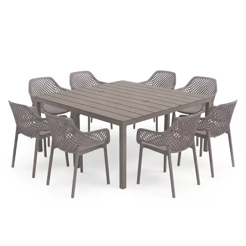 Luno 8+1 kerti bútor garnitúra szett cappuccino