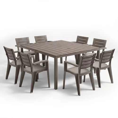 Rava 8+1 kerti bútor garnitúra szett cappuccino