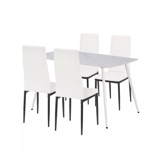 Renton 4+1 étkező garnitúra fehér-fekete