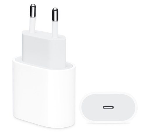 APPLE hálózati töltő Type-C aljzat 20W, PD gyorstöltő, MU7V2ZM/A utód FEHÉR