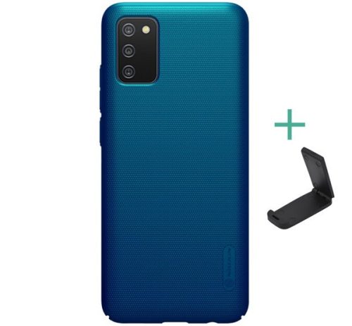 NILLKIN SUPER FROSTED műanyag telefonvédő gumírozott, érdes felület + asztali tartó SÖTÉTKÉK