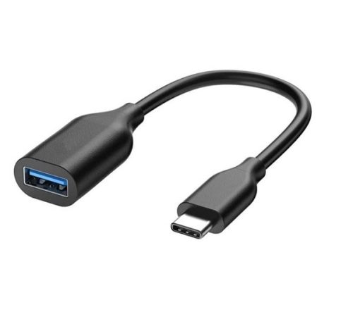 Adapter kábel USB aljzat - Type-C, OTG FEKETE