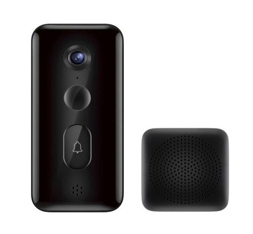 XIAOMI Doorbell kamera 5200mAh belső akku, WiFi, infravörös éjjellátó, ajtócsengő, hangadás/rögzítés FEKETE