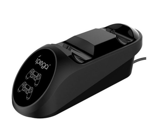 IPEGA töltő állomás 2 kontroller egyidejű töltése, LED jelzés, PS4 kompatibilis FEKETE