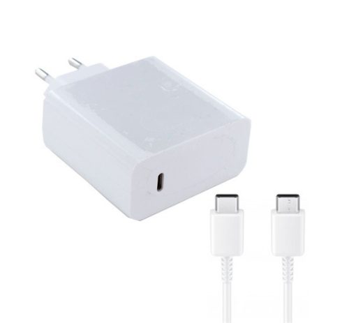HUAWEI hálózati töltő Type-C aljzat 65W, PD gyorstöltő + Type-C kábel FEHÉR