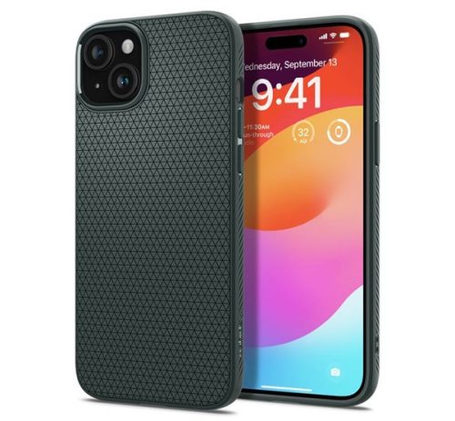 SPIGEN LIQUID AIR szilikon telefonvédő ütésállóság, légpárnás sarok, rombusz SÖTÉTZÖLD