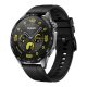 HUAWEI Watch GT 4 okosóra 46mm, beépített GPS, 3D üveg, aktivitásmérő, pulzusmérő, szilikon szíj FEKETE
