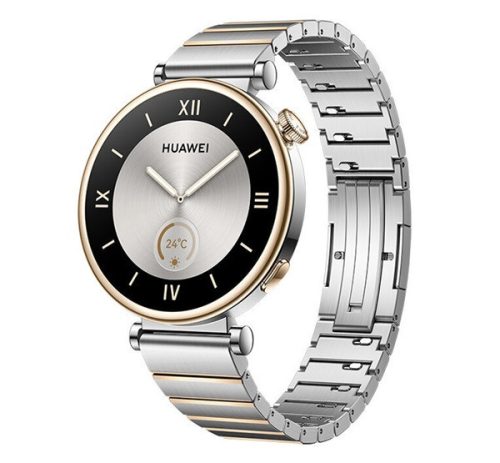HUAWEI Watch GT 4 okosóra 41mm, beépített GPS, 3D üveg, aktivitásmérő, pulzusmérő, fém szíj EZÜST