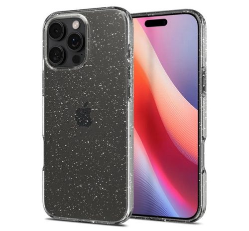 SPIGEN LIQUID CRYSTAL GLITTER szilikon telefonvédő ütésállóság, légpárnás sarok, csillámporos ÁTLÁTSZÓ