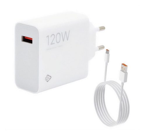 XIAOMI HYPERCHARGE COMBO hálózati töltő USB aljzat 120W, gyorstöltő + Type-C kábel FEHÉR