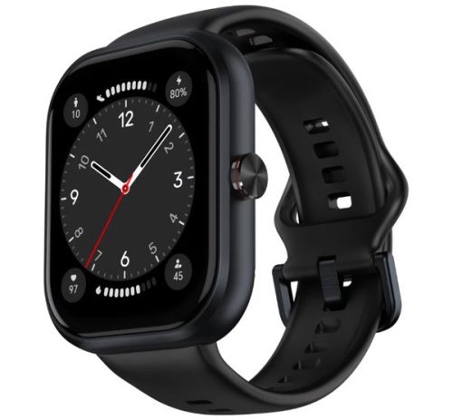 HONOR CHOICE Haylou Watch okosóra beépített GPS, gumírozott szíj, aktivitásmérő, pulzusmérő, vízálló, 5ATM FEKETE