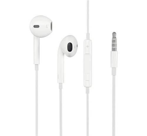 APPLE fülhallgató SZTEREO 3.5mm jack, mikrofon, felvevő gomb, hangerőszabályzó, MD827ZM/B utód FEHÉR