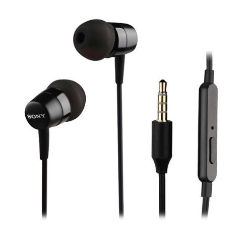 SONY fülhallgató SZTEREO 3.5mm jack, felvevő gomb FEKETE