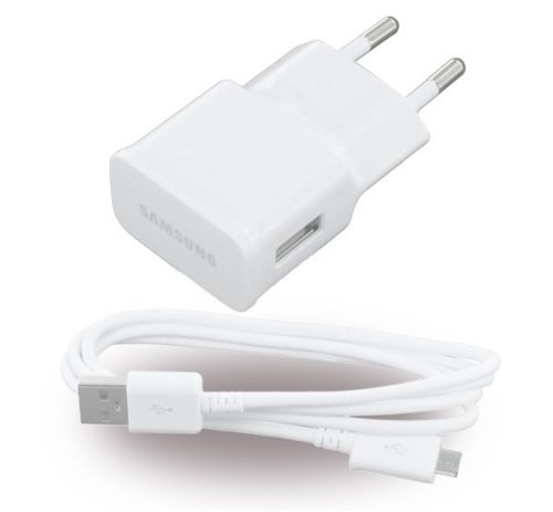 SAMSUNG hálózati töltő USB aljzat 5W + ECB-DU4AWE microUSB kábel FEHÉR