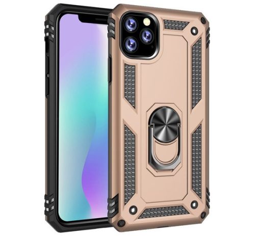Defender műanyag telefonvédő ütésállóság, szilikon belső, tartógyűrű, mágneses ARANY