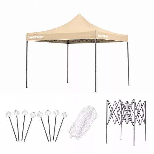 Összecsukható kerti pavilon 3x3 m bézs