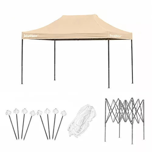 Összecsukható kerti pavilon 3x4 m bézs