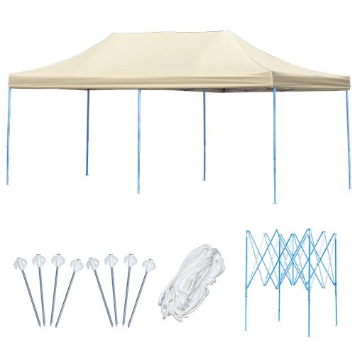 Összecsukható kerti pavilon 3x6 m bézs