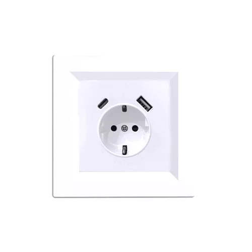 Nova csatlakozóaljzat USB csatlakozóval fehér kerettel