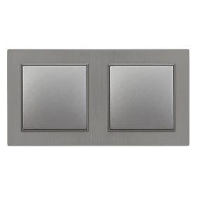 Nova kettős váltókapcsoló 10A 250V 106 szürke dupla kerettel