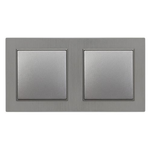 Nova kettős váltókapcsoló 10A 250V 106 szürke dupla kerettel