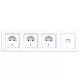 Nova IV három dugalj UTP csatlakozóval fehér kerettel