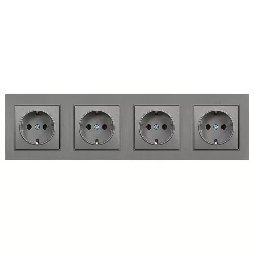 Nova IV négy földelt csatlakozóaljzat dugalj 16A 250V szürke kerettel