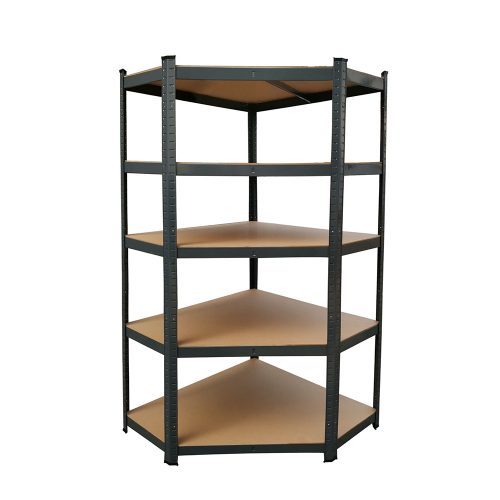 Nagy teherbírású sarokpolc 180x70x40-40 cm 175 kg fekete