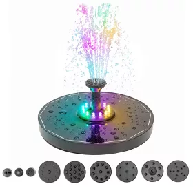 Napelemes szökőkút led világítással 16 cm