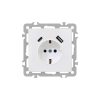 Nova földelt csatlakozóaljzat USB csatlakozóval 2A fehér
