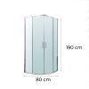 Soul 80x80 cm íves zuhanykabin tálca nélkül