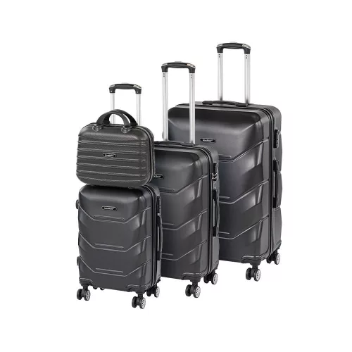 TraveLux Max gurulós bőrönd szett fekete