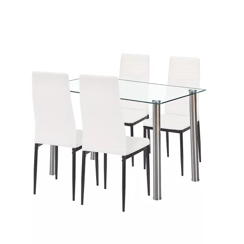 Mateo 4+1 étkező garnitúra fehér-fekete